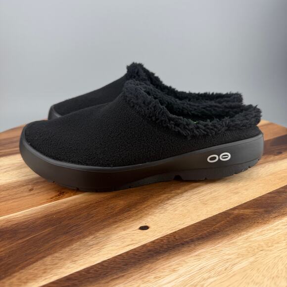 OOFOS OOcoozie Mule Men\'s 10 (EU 43) Slip On Recovery Shoes Black Sherpa main image 6